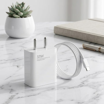 33W Fast Charger EU Plug with Type-C Cable – Quick Charge Adapter for Smartphones