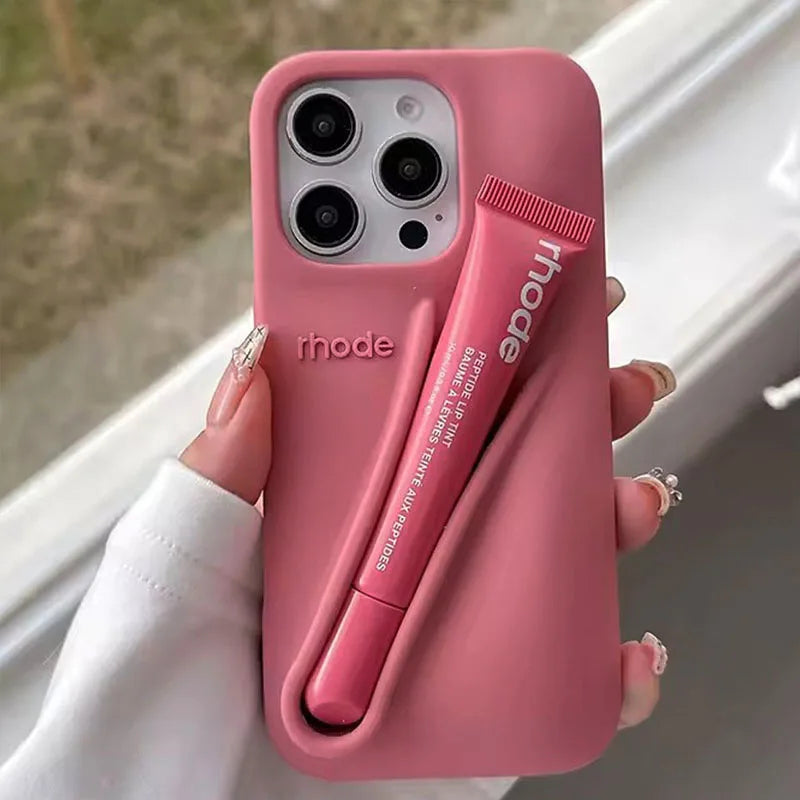 Lip Gloss Holder Phone Case for iPhone 11–17 Pro Max – Stylish Case with Lipgloss